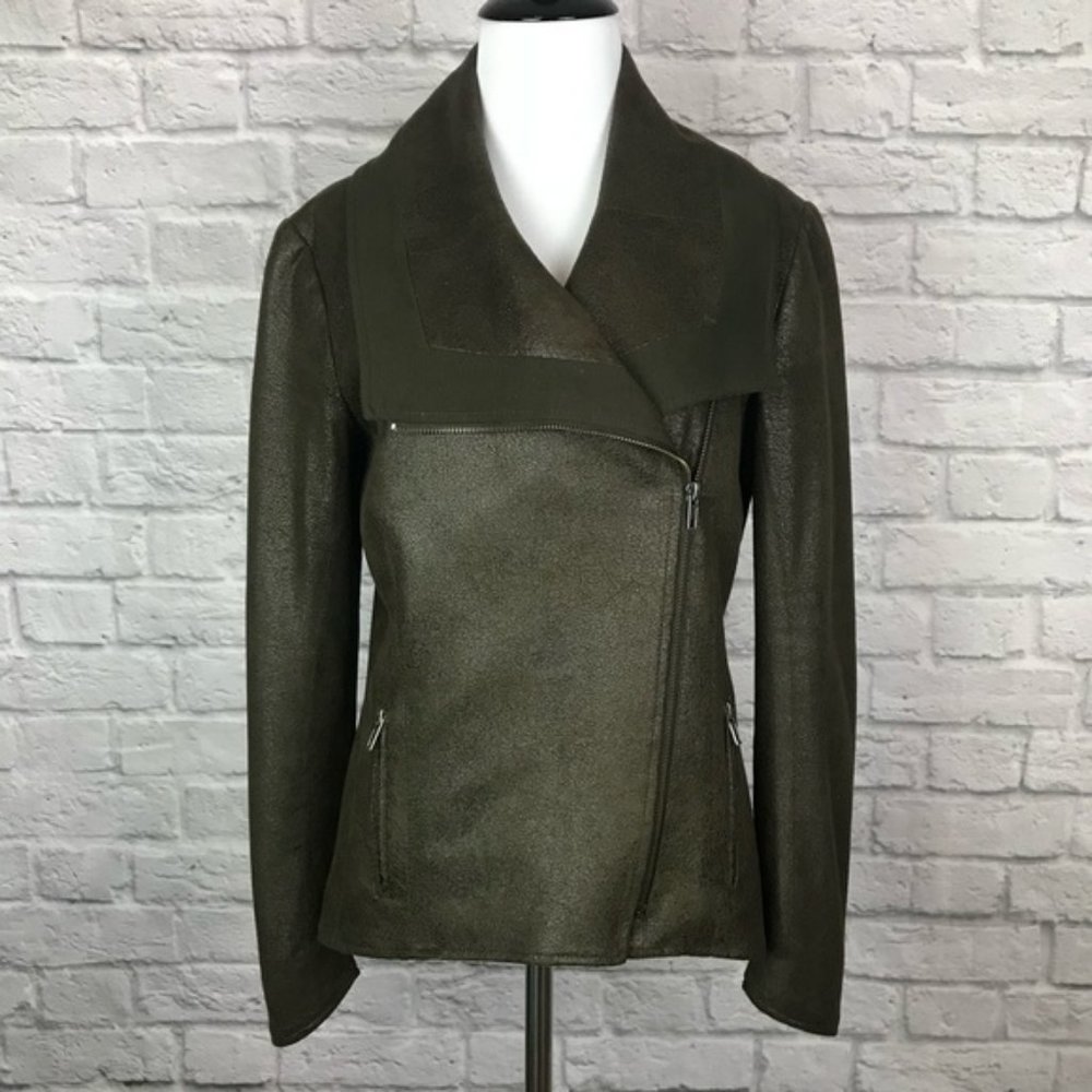 Sw3 Bespoke Burton Faux Leather Moto Jacket XS